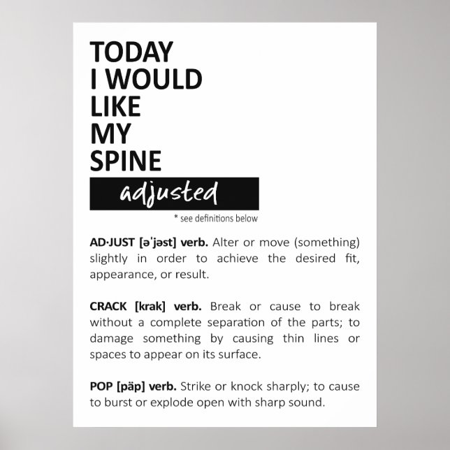 Póster Chiropractic Poster, Chiropractic Art, Chiro  (Frente)
