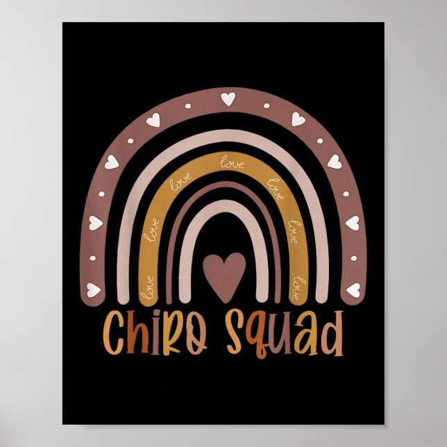 Póster Chiropráctico Boho arcoiris Médico Chiro (Frente)