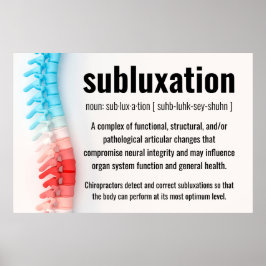 Póster Chiropráctico de definición de subluxación