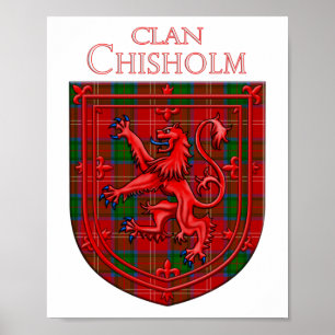 Póster Chisholm Tartan Scottish Plaid Lion Rampant