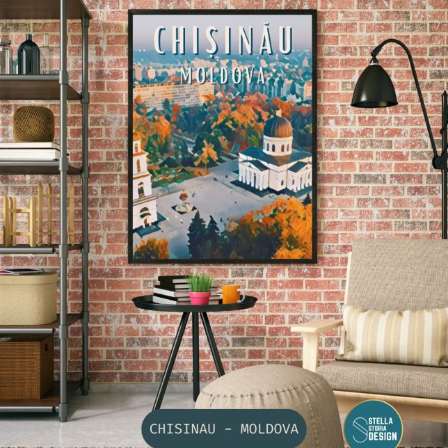 Póster Chisinau, la ville de l'Architecture soviétique (Chisinau : Là où traditions et énergie moderne se rencontrent.)