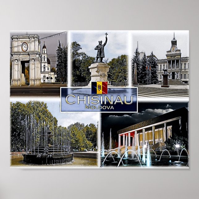 Póster Chisinau - Moldavia - Mosaico - (Frente)