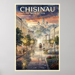 Póster Chisinau Moldavia Viaje Vintage