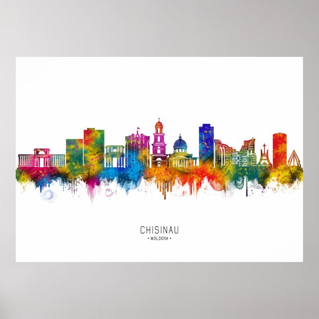 Póster Chișinău Moldova Skyline (Frente)