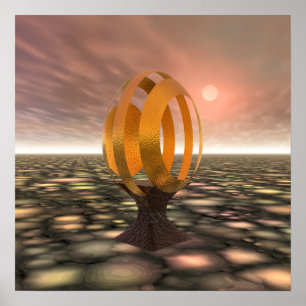 Póster ¡chispa del huevo 3D!