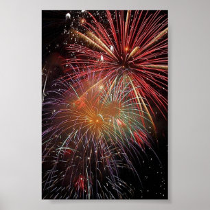 Póster Chispas de los fuegos artificiales del Año Nuevo