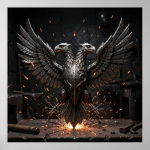 Chispas Ígneas y Águila Decorativa Forjada en Meta