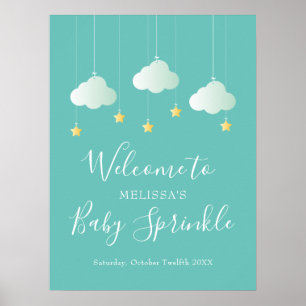 Póster Chispeante Lluvia de Bendiciones Baby Shower / Bie