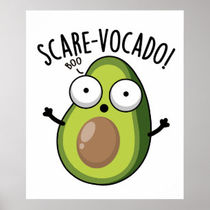 Póster Chiste de aguacate divertido Scare-vocado