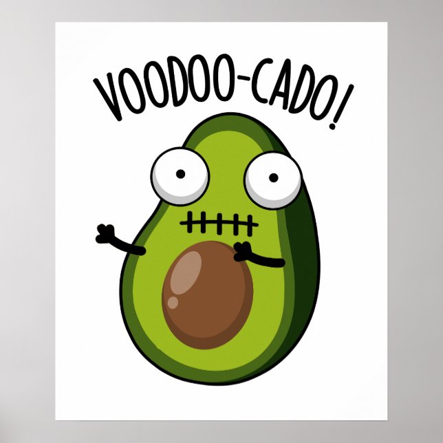Póster Chiste de Aguacate Divertido Voodoo-cado (Frente)