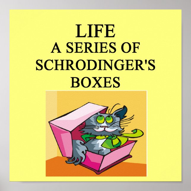 Póster chiste de caja de gatos de schrodinger (Frente)