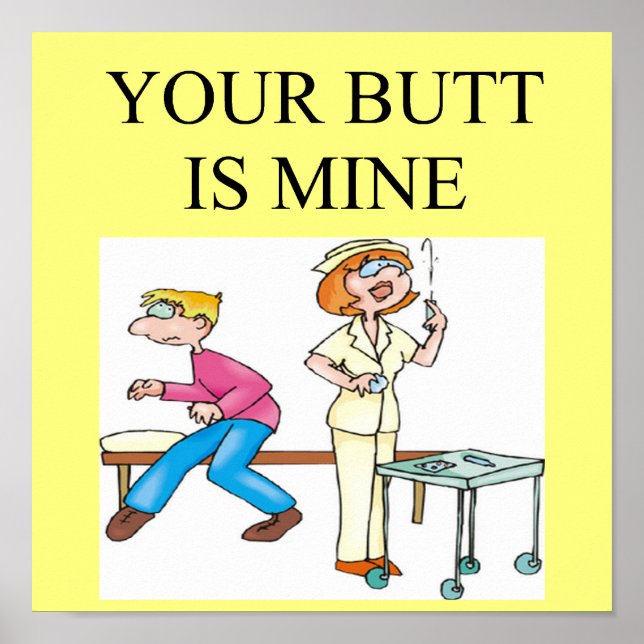 Póster chiste de enfermería divertida (Frente)