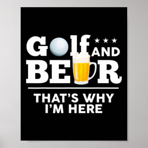Póster Chiste de Golf y Cerveza Papá Divertido Día del Pa