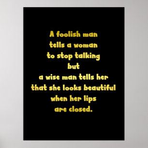 Póster Chiste de hombre tonto y sabio divertido