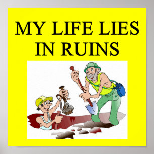 Póster chiste de la arqueología