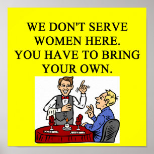 Póster chiste de la barra del cerdo chauvinista masculino