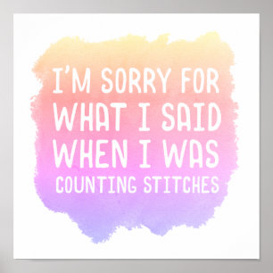 Póster Chiste de los puntos de recuento de Knit crochet