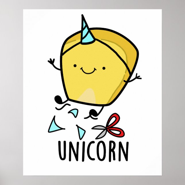 Póster Chiste de maíz divertido Unicornio  (Frente)