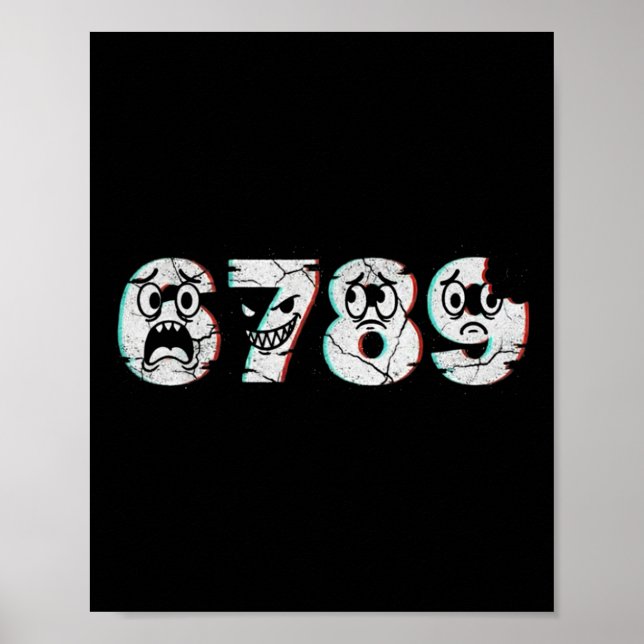 Póster Chiste de matemáticas historia real 6 7 8 9 divert (Frente)