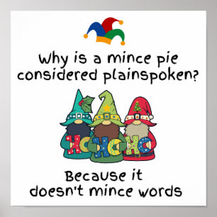 Póster Chiste de Mince Pie, de voz única y divertida