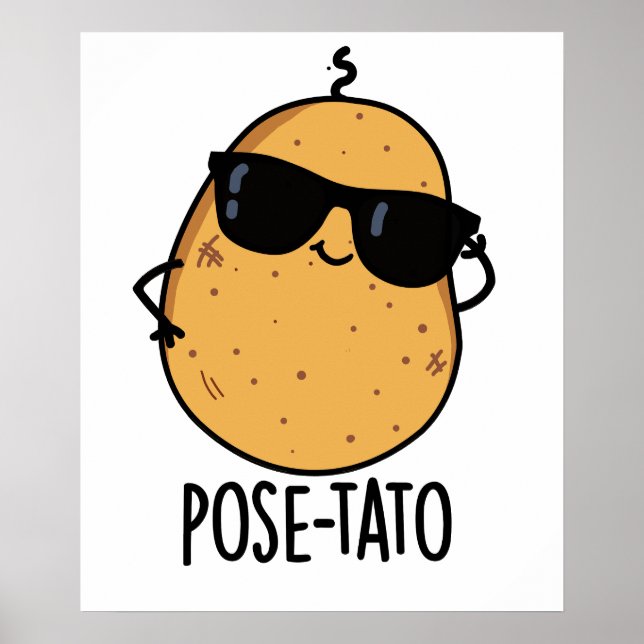 Póster Chiste de Patata Divertida Posando (Frente)