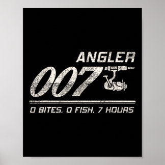 Póster Chiste de pescador papá abuelo pescador 007 divert
