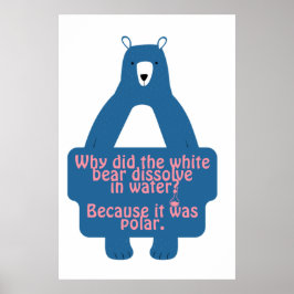 Póster Chiste de química divertida del oso polar azul