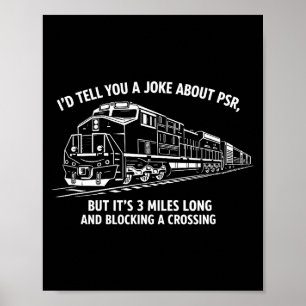 Póster Chiste divertido de ferrocarril psr precision sche