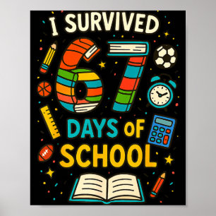 Póster Chiste divertido de la escuela seis siete meme est