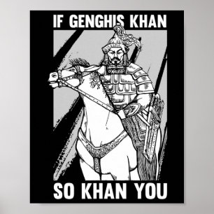 Póster Chiste divertido de la historia de Mongolia y cita
