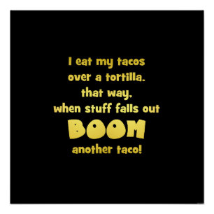 Póster Chiste divertido de tortilla Boom