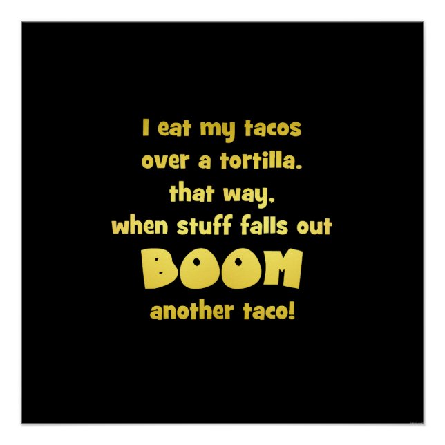 Póster Chiste divertido de tortilla Boom (Anverso)