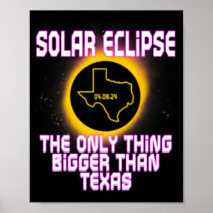 Póster Chiste divertido del eclipse solar total de Texas