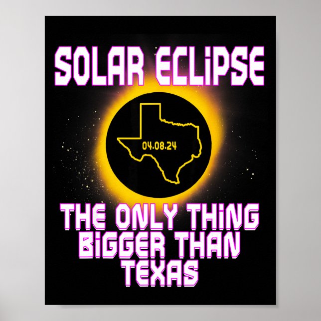 Póster Chiste divertido del eclipse solar total de Texas (Frente)