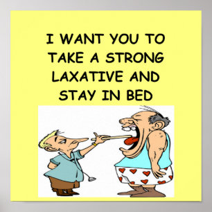 Póster chiste divertido del médico