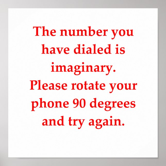 Póster chiste matemático divertido (Frente)