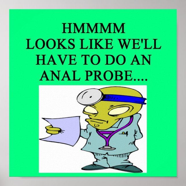 Póster chiste médica alienígena (Frente)