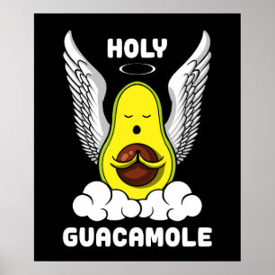 Póster Chiste Santo Guacamole Aguacate Vegan Funny
