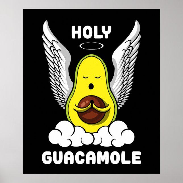 Póster Chiste Santo Guacamole Aguacate Vegan Funny (Frente)