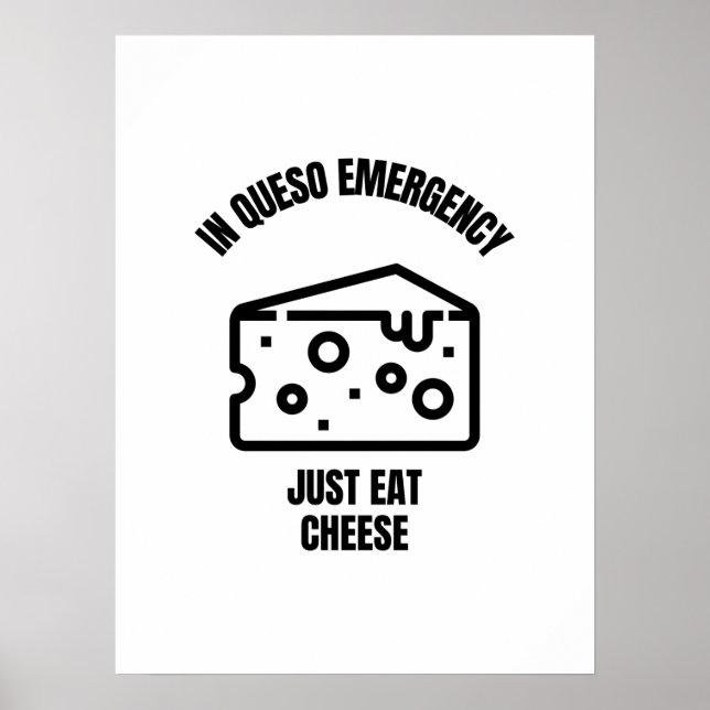 Póster Chistes de queso divertido de emergencia (Frente)