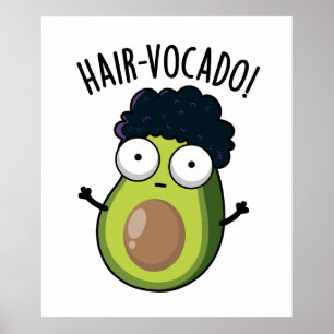 Póster Chistes divertidos de aguacate con pelo
