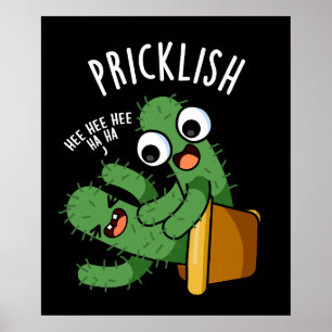 Póster Chistes divertidos de cactus espinoso con fondo os