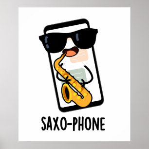 Póster Chistes divertidos de Saxo-fono y teléfonos móvile