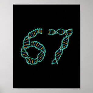 Póster Chistoso 67 Número Meme Replicación ADN Ciencia Mo