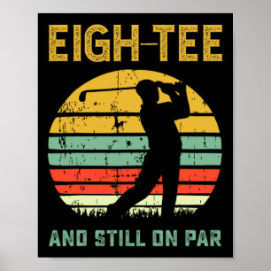 Póster Chistoso cumpleaños 80 golf broma golfista 80 años