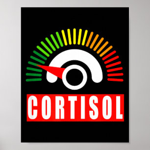 Póster Chistoso meme de niveles bajos de cortisol fatiga