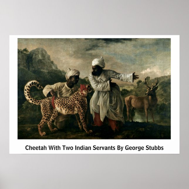 Póster Chita Con Dos Sirvientes Indios De George Stubbs (Frente)