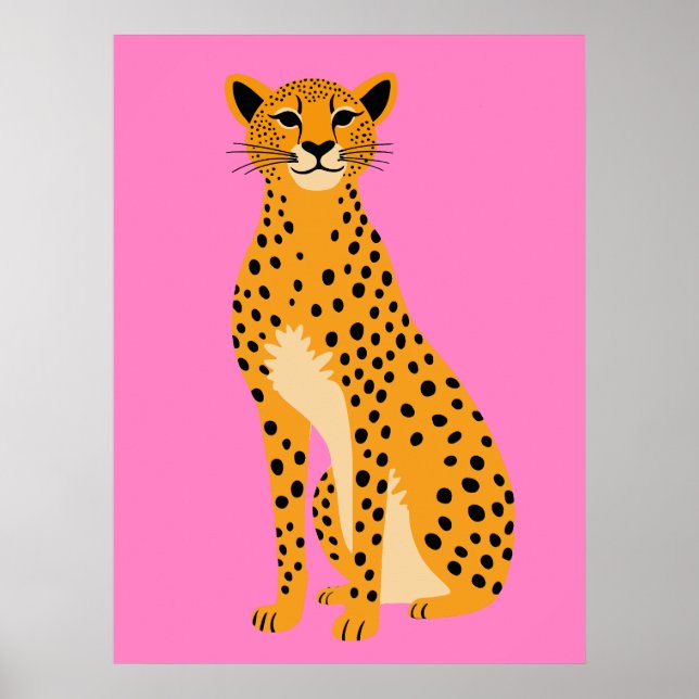 Póster Chita minimalista sobre rosa (Frente)
