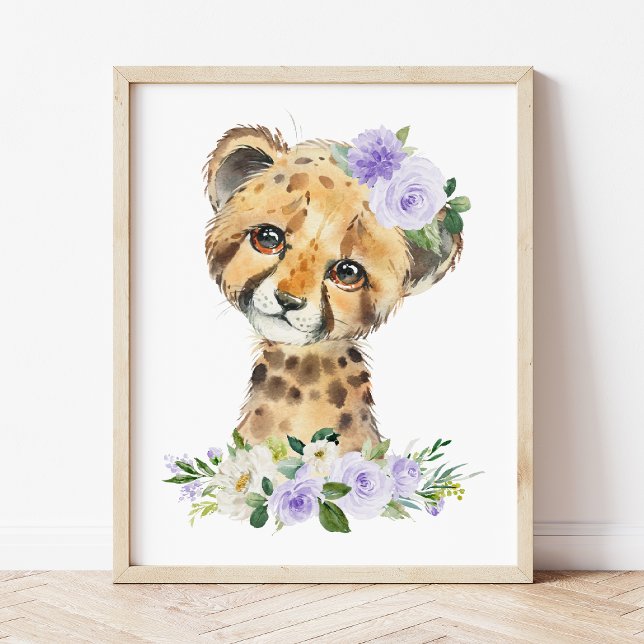 Póster Chita, Safari, flores moradas, género neutral (Subido por el creador)
