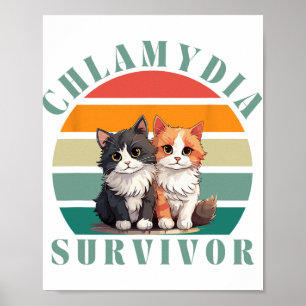 Póster Chlamydia Sobreviviente Retro Sarcástico Ironía Y2